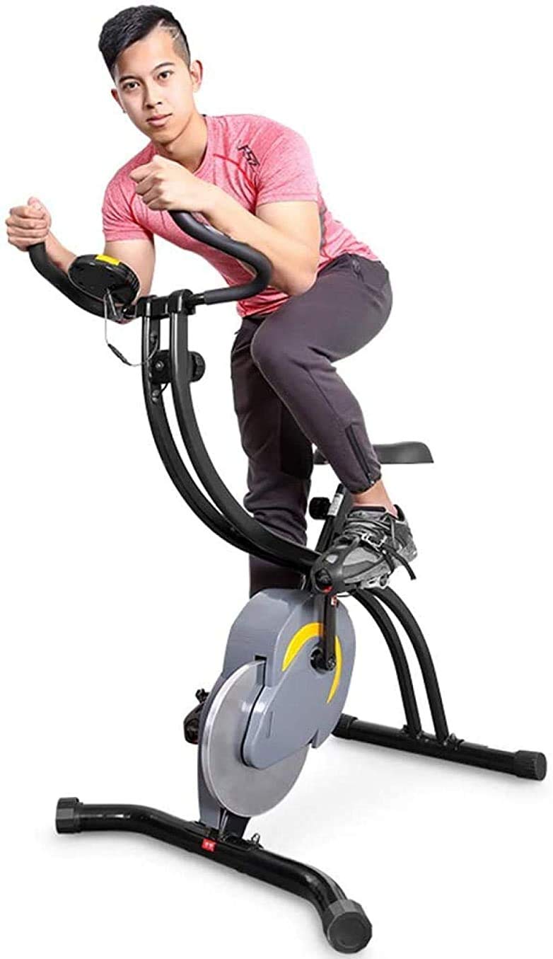 Cyclette da Ciclismo Indoor stazionaria con Display Digitale a LED e Test della frequenza cardiaca, Resistenza Regolabile, Tapis roulant Pieghevole