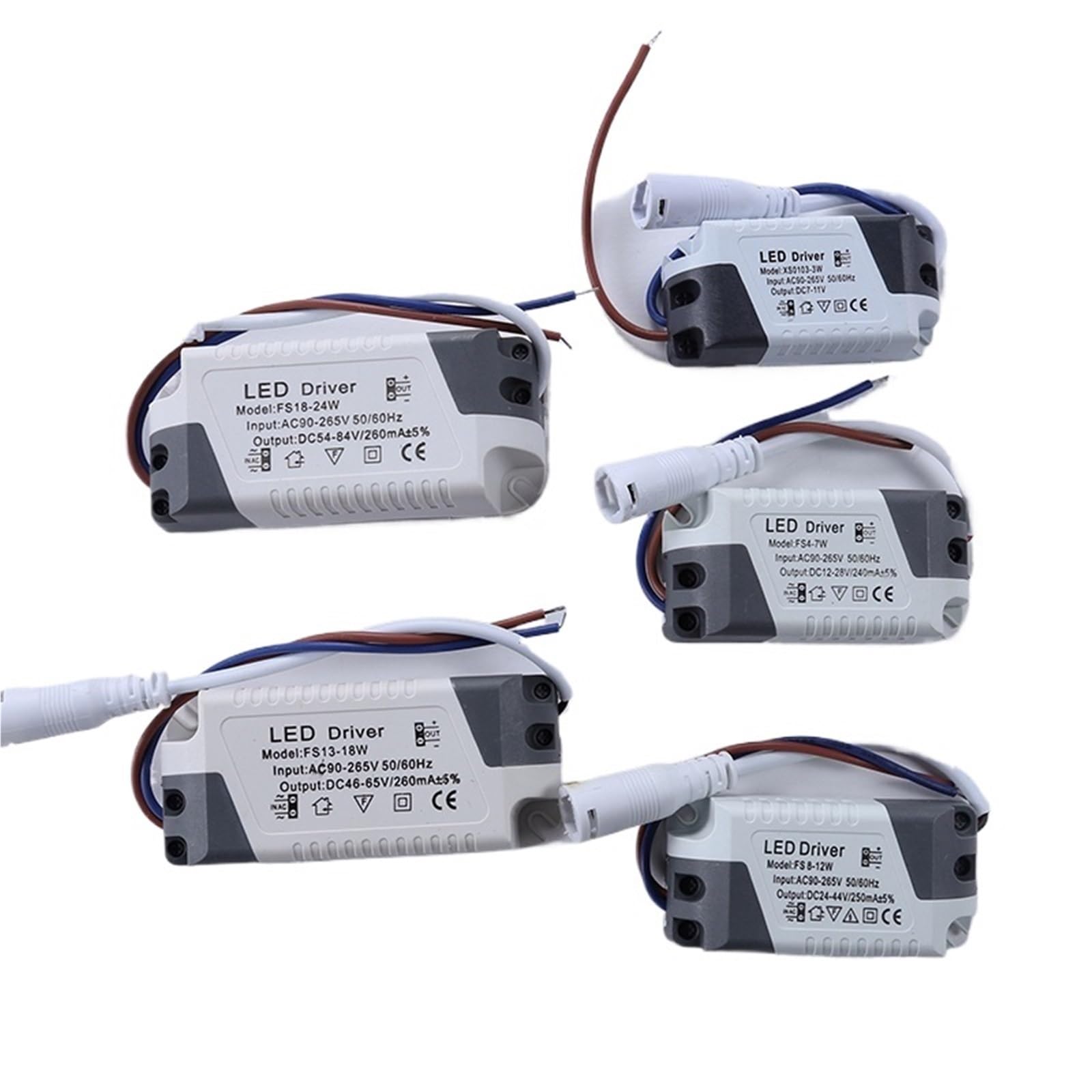 1pc LED Driver With 1-3W 4-7W 8-12W 13-18W 18-24W For LEDs Power Supply Input AC90-265V Lighting(8-12W)