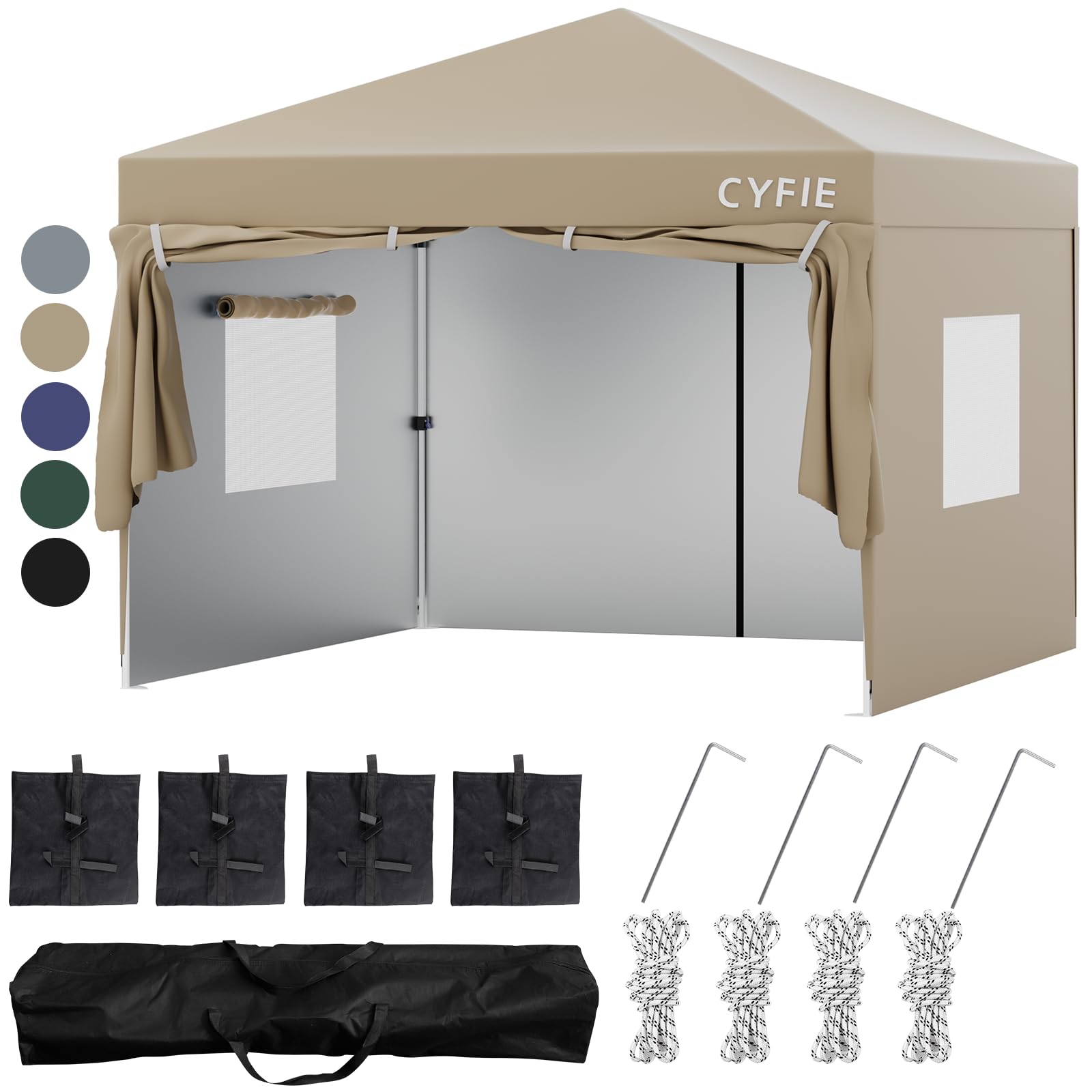 Amazon | CYFIE タープテント 3m×3m/3m×6m(強化型!) サイド