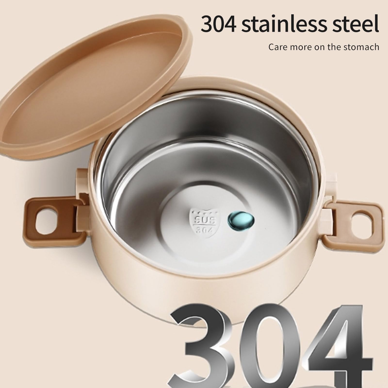 Scatola Bentos in acciaio inossidabile 304 con pentole interne staccabili e set di posate contenitore per alimenti per i pendolari quotidiani isolati Lunch box con manico nascosto