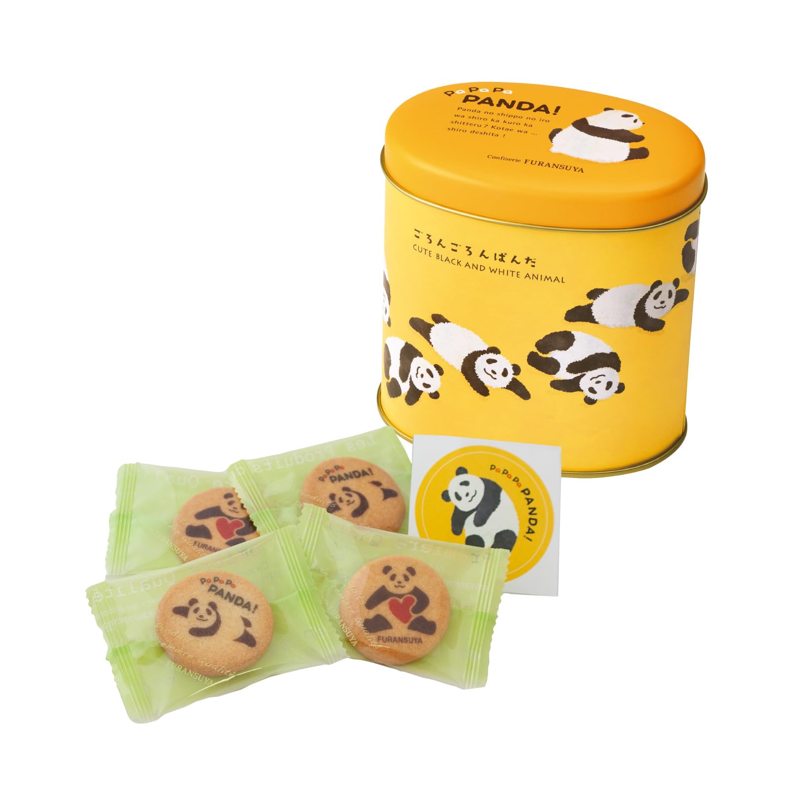 フランス屋製菓 ごろんごろんぱんだクッキー| パンダ ギフト クッキー缶 シール クリスマス ハロウィン パンダ