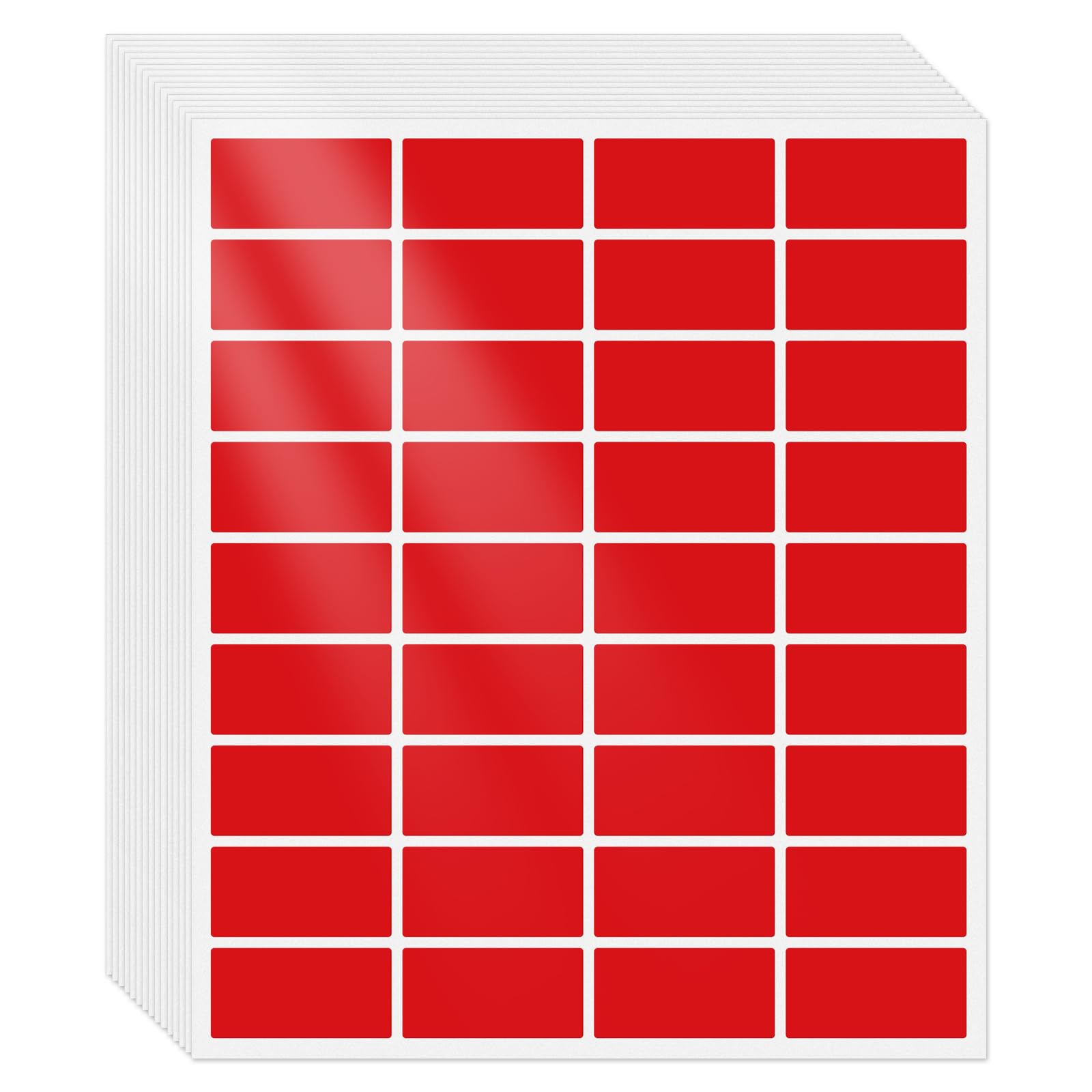 FINDAT 540 PCS Red Labels 50×25mm Vinyl Rectangular Stickers Waterproof Self-Adhesive Removable Decals for Home Office Business