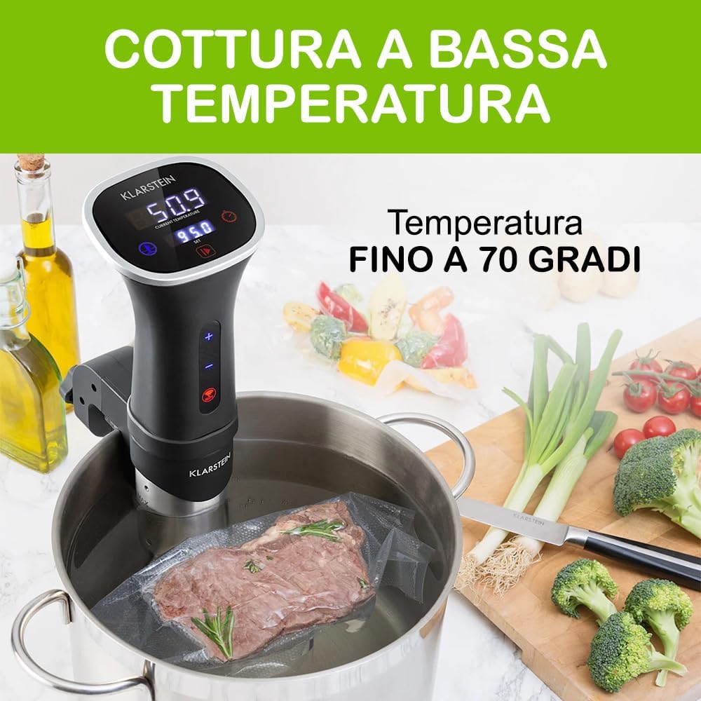 GM 100 Sacchetti Sottovuoto Goffrati per Alimenti, Misura 12x25 cm per Tutte le Macchine Sottovuoto, Buste Sottovuoto per Conservazione Alimenti e Cottura, Senza BPA