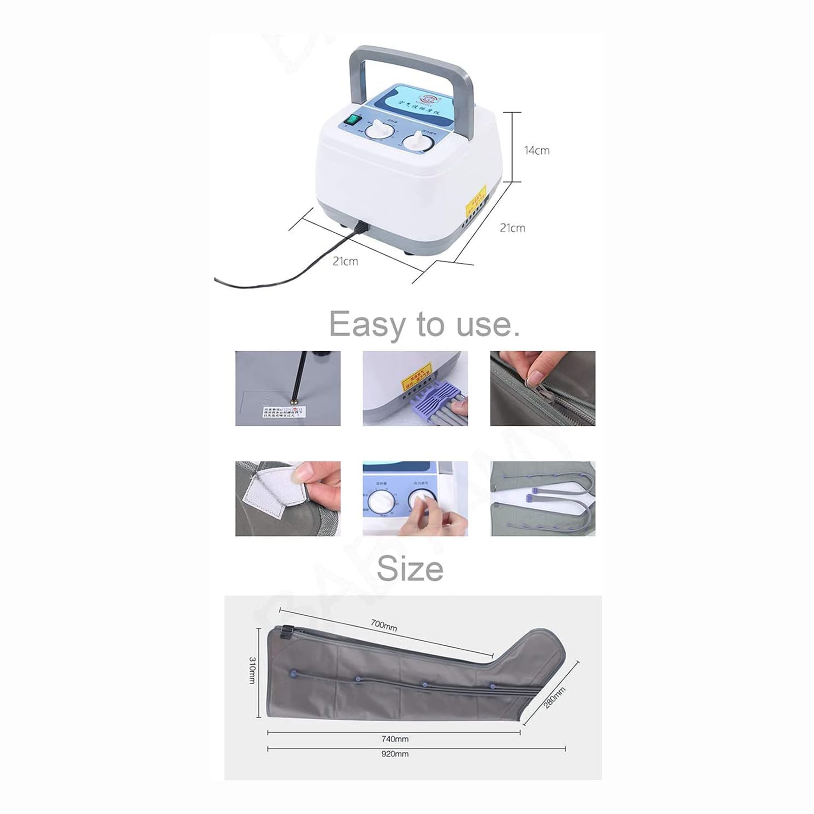Massaggiatore elettrico a compressione d'aria per gambe, massaggiatore elettrico a compressione d'aria, massaggiatore per braccio e piede per il rilassamento della vita, favorisce la circolazione