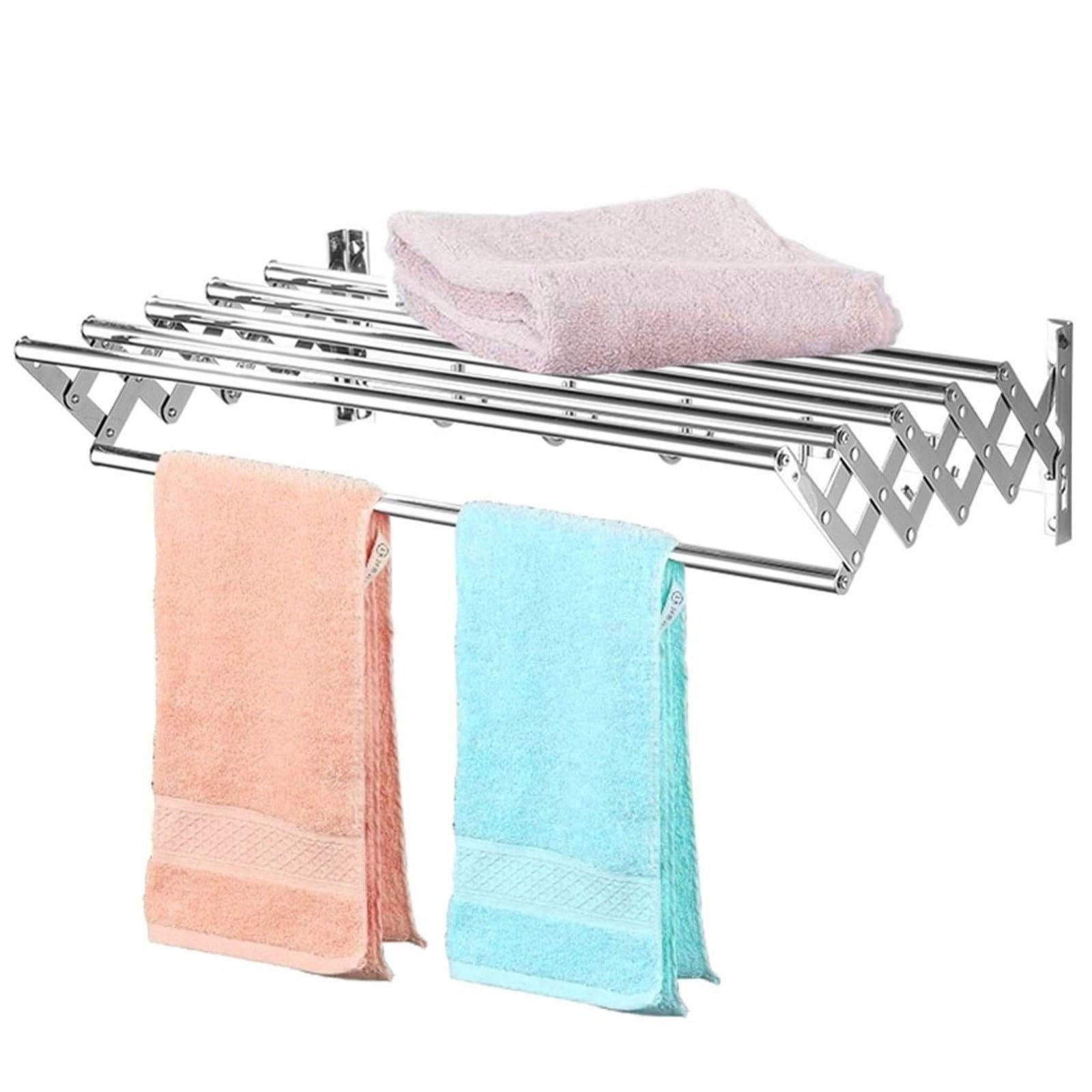 Wieszak na ubrania Wieszak na ręczniki Składany wysuwany ścienny wieszak na pranie Wieszak na pranie Składany składany Linia do prania ze stali nierdzewnej Suszarka do ubrań, 50 cm
