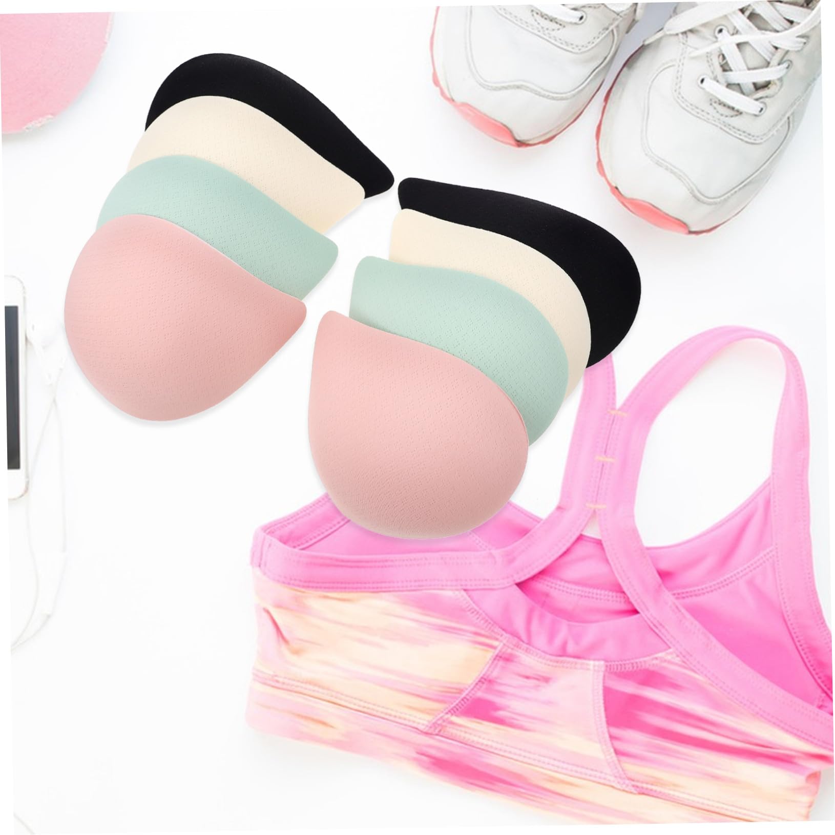 FOMIYES 12 pares Almohadillas Sujetador Flexibles y Transpirables Rellenos Desmontables para Mujer Compatible con Tops sin Tirantes Bikinis y Sujetadores Deportivos Material y Elástico