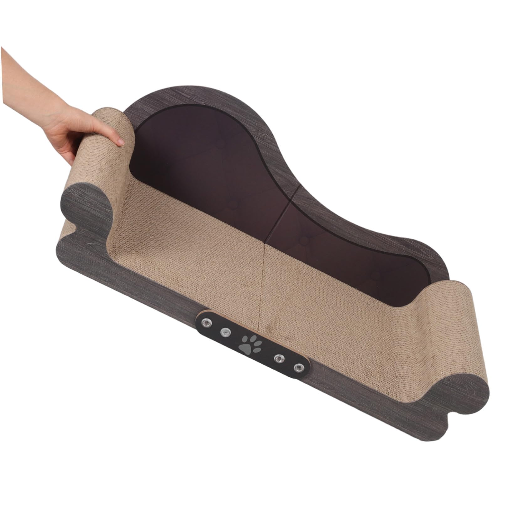Katzenkratzbrett Sofaform aus Wellpappe und Holz mit Möbel Schutz für Drinnen zur Natürlichen Kratzverhaltens Modernes Katzensofa Kratzschutz für Sofas