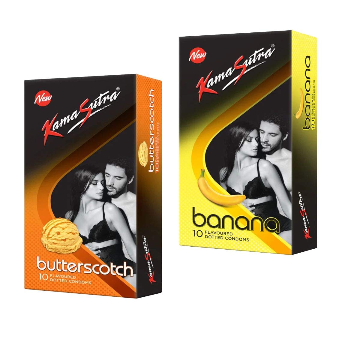 Buy A 'KAMASUTRA' Lubricated Condoms Multi Colored Banana Flavour