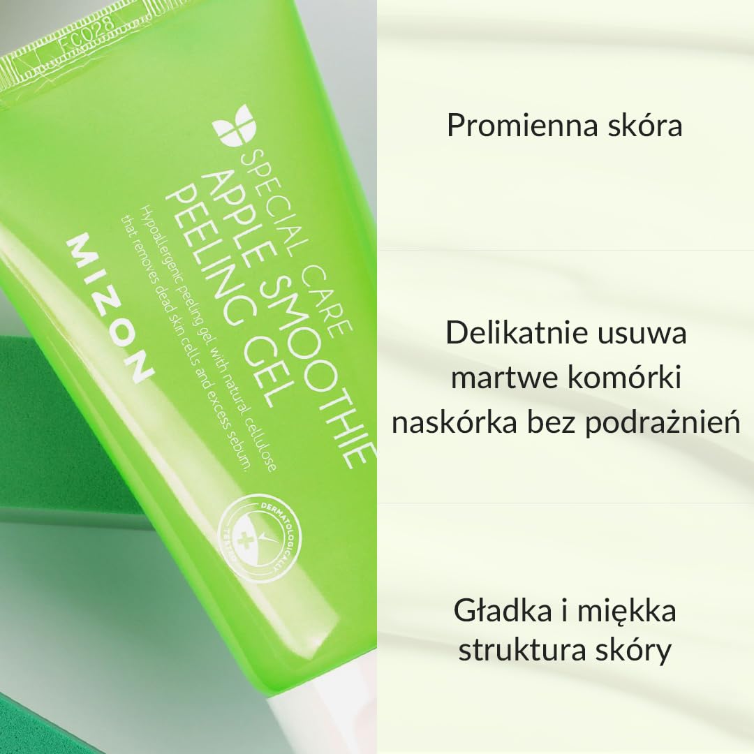 [MIZON] APPLE SMOOTHIE PEELING GEL (120 ml) koreańska pielęgnacja skóry, żel złuszczający z ekstraktem z jabłka, zmiękcza i ujędrnia, korekcja odcienia skóry, nawilżenie, kontrola sebum
