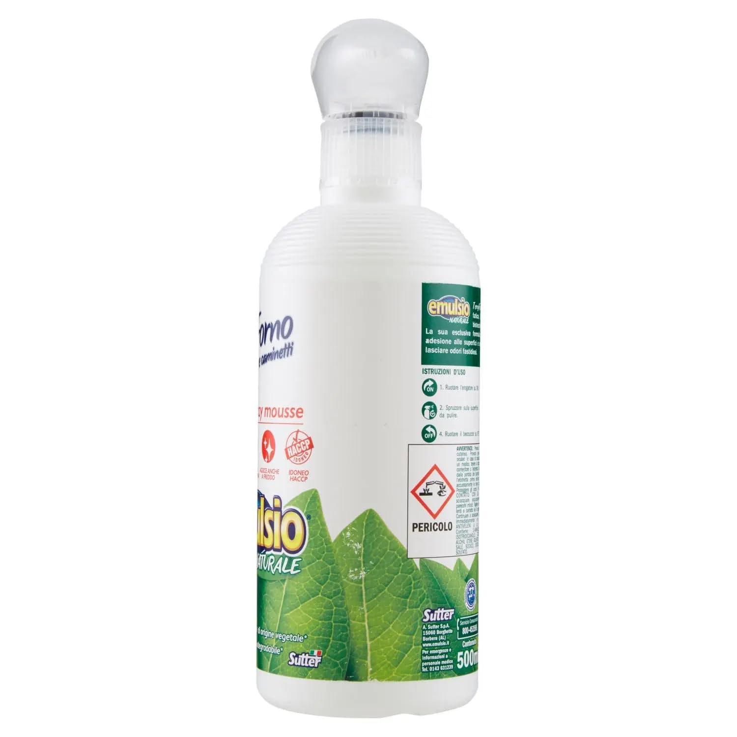 Emulsio Naturale Tergiforno - Limpiador en spray para mousse (12 unidades, limpia a fondo el cristal de chimeneas y hornos, desengrasa y elimina la suciedad sin esfuerzo, 500 ml, incluye llavero Beni