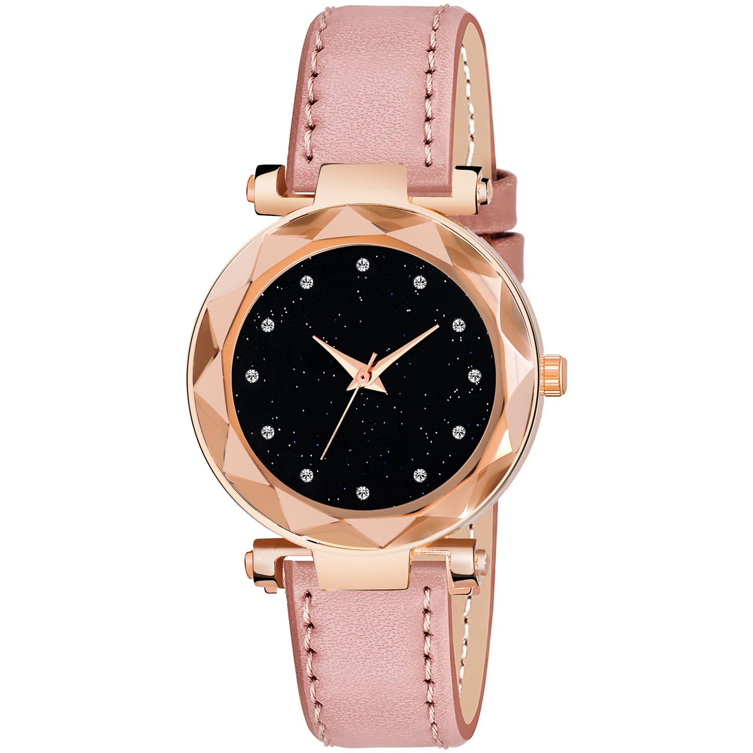 Red Robin Alluring Analogue 12 Daimond Black Dial Lether Strap Graceful Stylish Wrist Watch for Women and Girls, Pack of 1 - GEN-RG-12D-BLK-D-L (Peach) (B0CB13NVKM) Amazon Price History, Amazon Price Tracker