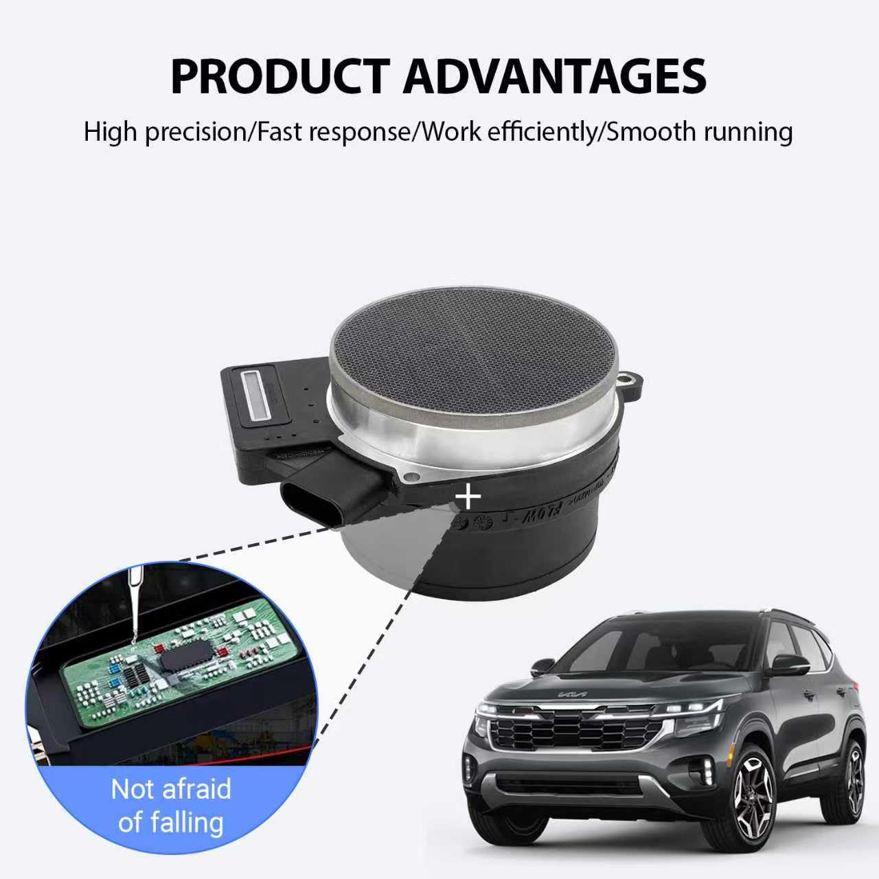 25318411 213-4160 MAF Mass Air Flow Sensor for Chevy Silverado Tahoe Suburban Escalade GMC Sierra Envoy Yukon Cadillac Escalade Eldorado Buick Rainer Pontiac GTO Replace AF10043 25168491 8253184110