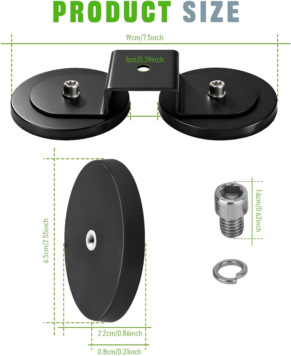 Eujgoov 4Pcs Magnet LED Light Mounting Brackets with Rubber Protection Universal Magnet Base for LED Pods and Light Bars