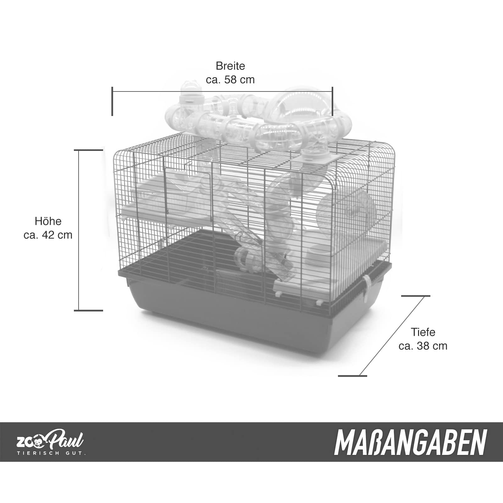 ZooPaul Nagerkäfig Galaxy mit viel Zubehör Goldhamster Maus Kleintier Hamsterkäfig (Grün)