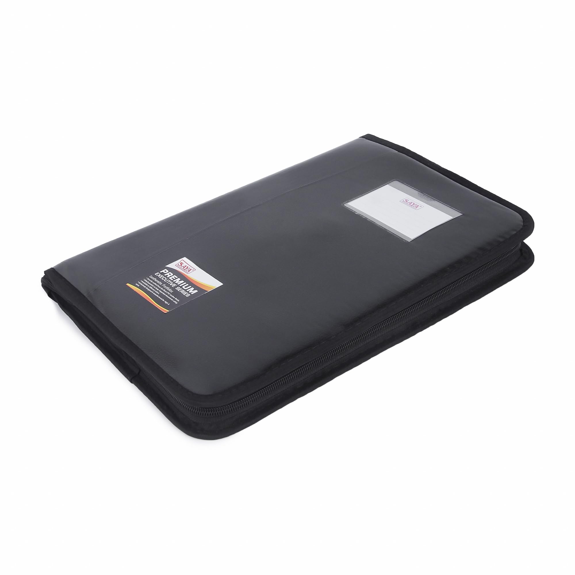 SAYA Cartella portadocumenti Executive con 10 tasche in similpelle con chiusura a cerniera, include carte, supporti per penna, caratteristiche organizzative per certificati A4 FS B4, elegante design
