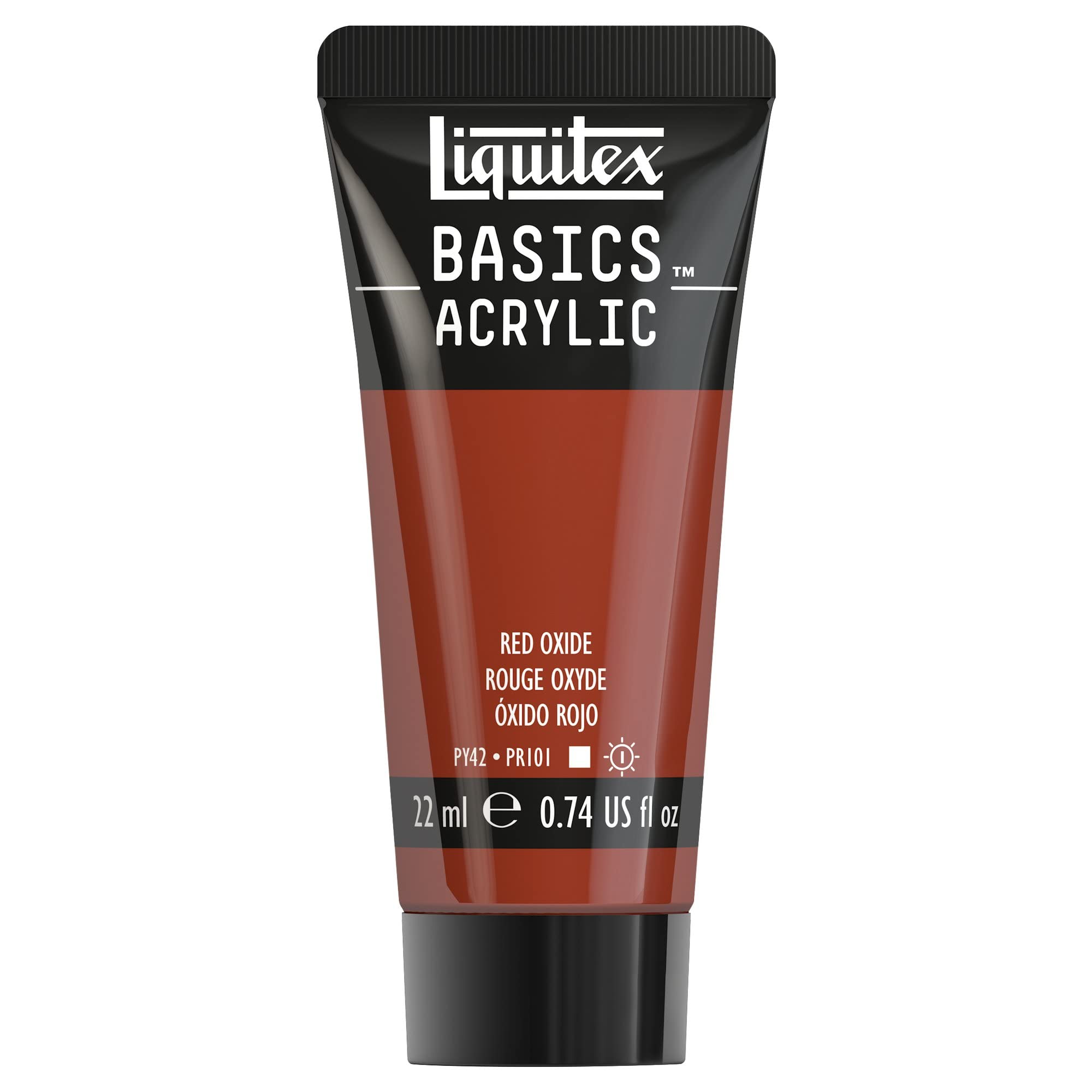 Liquitex 8870482​ Basics Acrylic Paint - Oxide Red, 22 ml Tube, Non-fading, Waterproof, for Painting and Decorating Wood, Metal, Ceramic, Plastic, Canvas