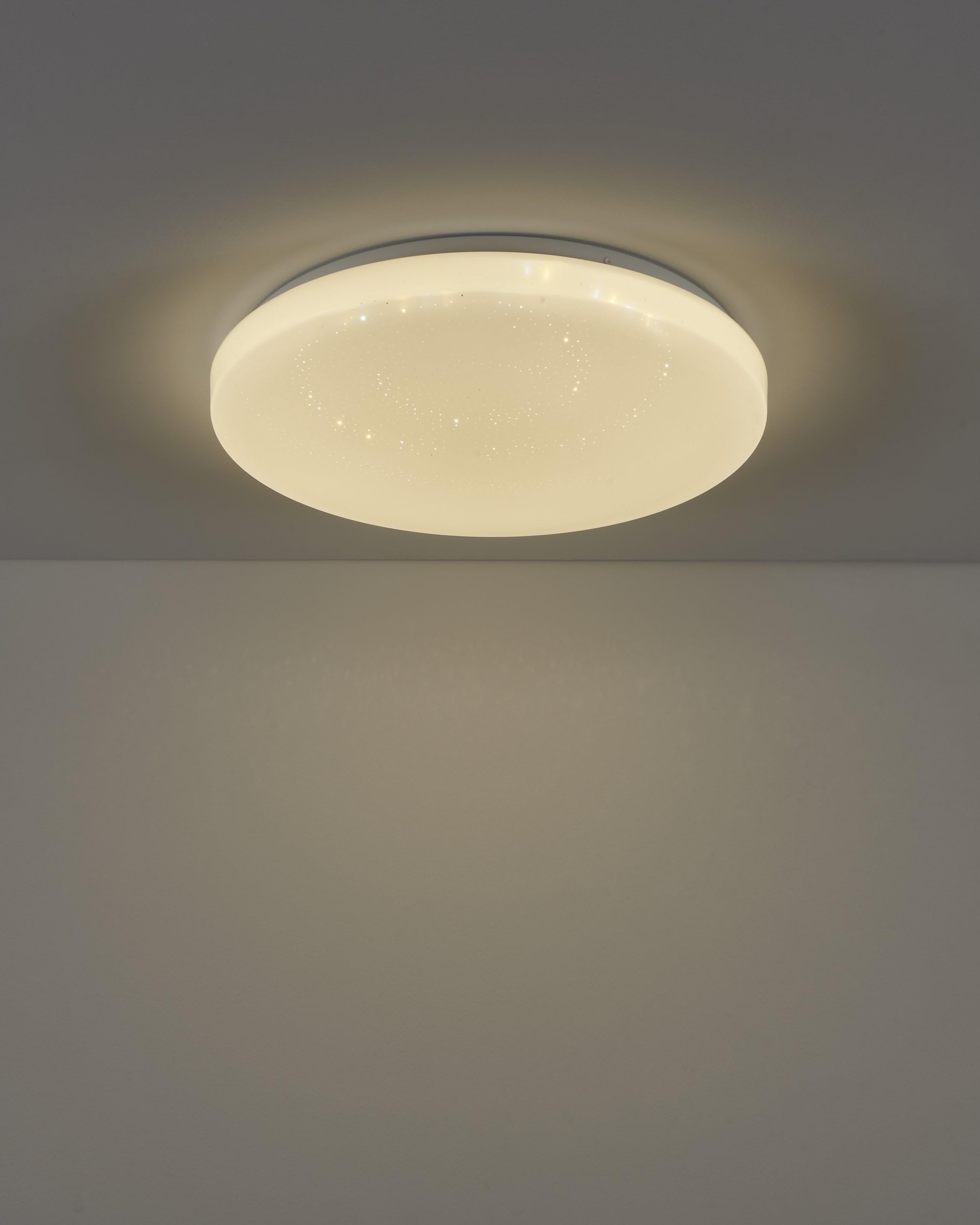EGLO connect.z Smart Home LED Deckenleuchte Frania-Z mit Kristall-Effekt | ZigBee, App und Sprachsteuerung Alexa, warmweiß-kaltweiß, RGB, dimmbare Deckenlampe in Weiß, Ø 43 cm