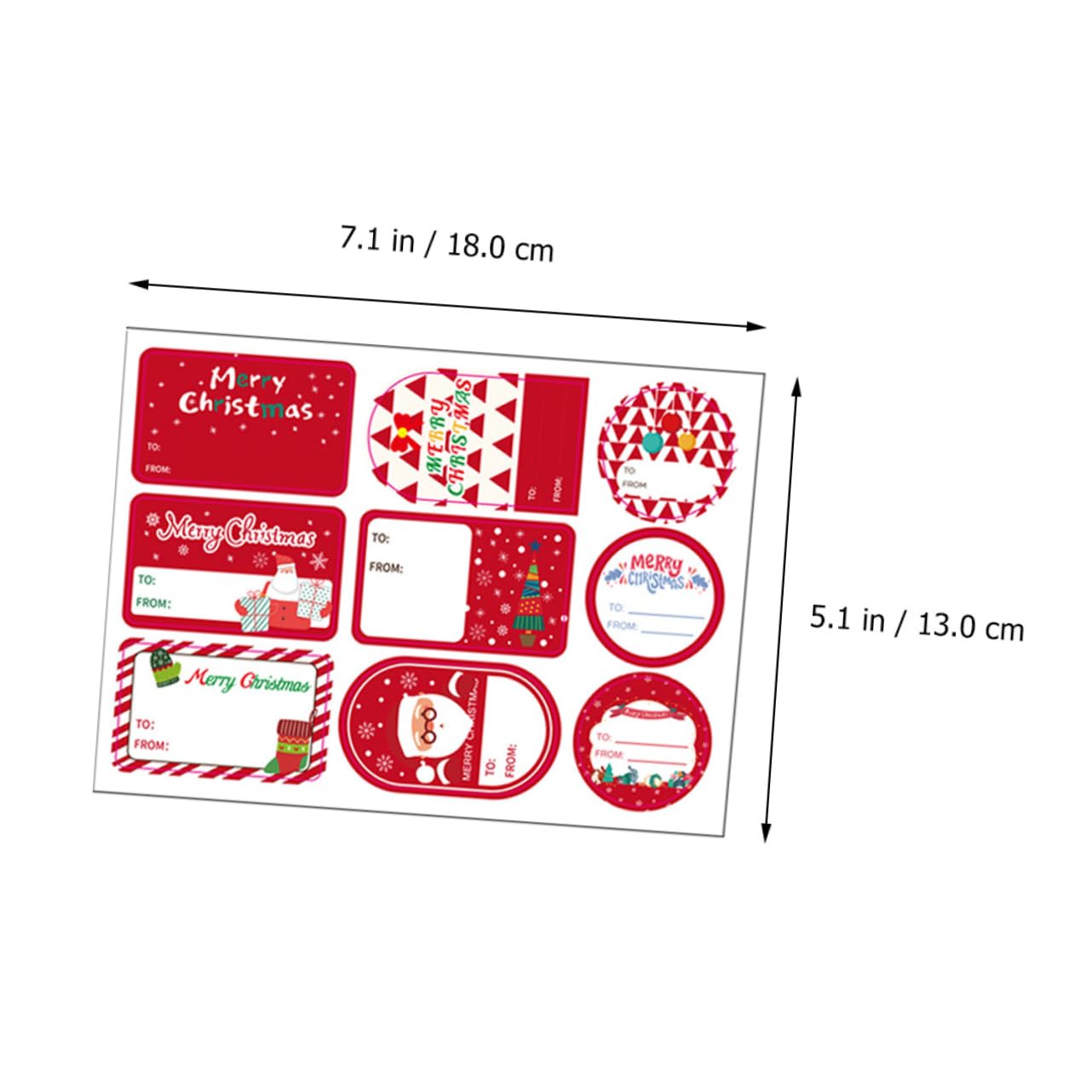 VILLCASE 36 Fogli Etichette adesive natalizie etichette adesive con adesivi con etichette natalizie stickers personalizzati decorazioni natalizie per pacchetti adesivi natalizi rosso