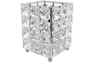 DEEMEI Silver Crystal Makeup Brush Holder & Cosmetic Organizer