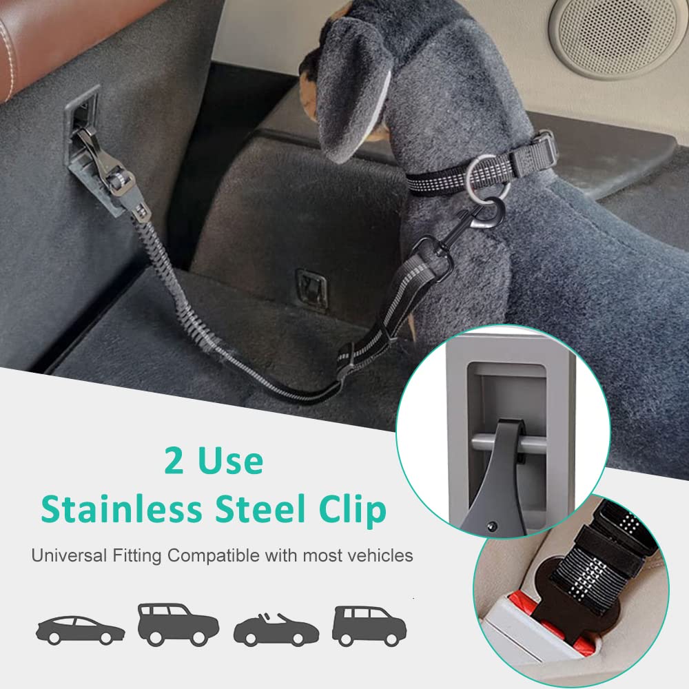 Ceinture De Sécurité Voiture Pour Chien - Harnais Réglable Avec Absorption Des Chocs, 2 Pièces, Pour Tous Chiens Et Chats - 12