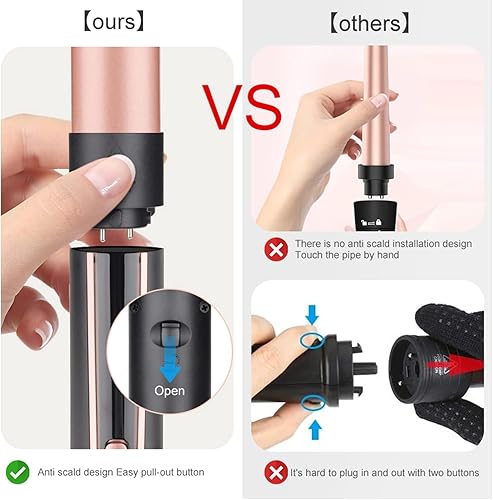 Miniatura 4 de Juego de rizador 5 en 1, rizador de pelo, rizador de 3 barriles con barriles de cerámica intercambiables, doble voltaje y pantalla LED