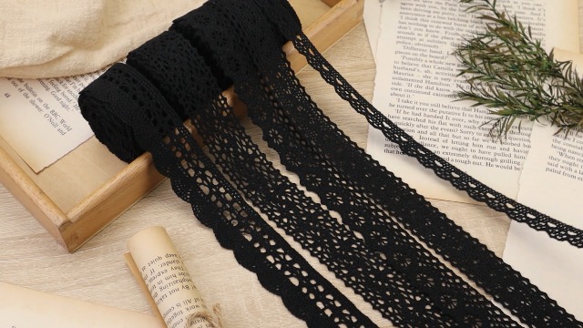 Amazon.com: ZNZAKKA Black Lace Ribbon 15 Yards Cotton Lace