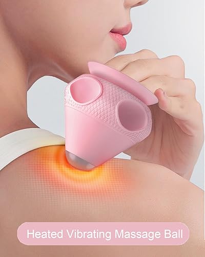 Miniatura 2 de VibeHeat - Mini bola de masaje térmica vibrante verde con base de succión, 2 ajustes de calor y 2 ajustes de vibración, masajeador de punto de