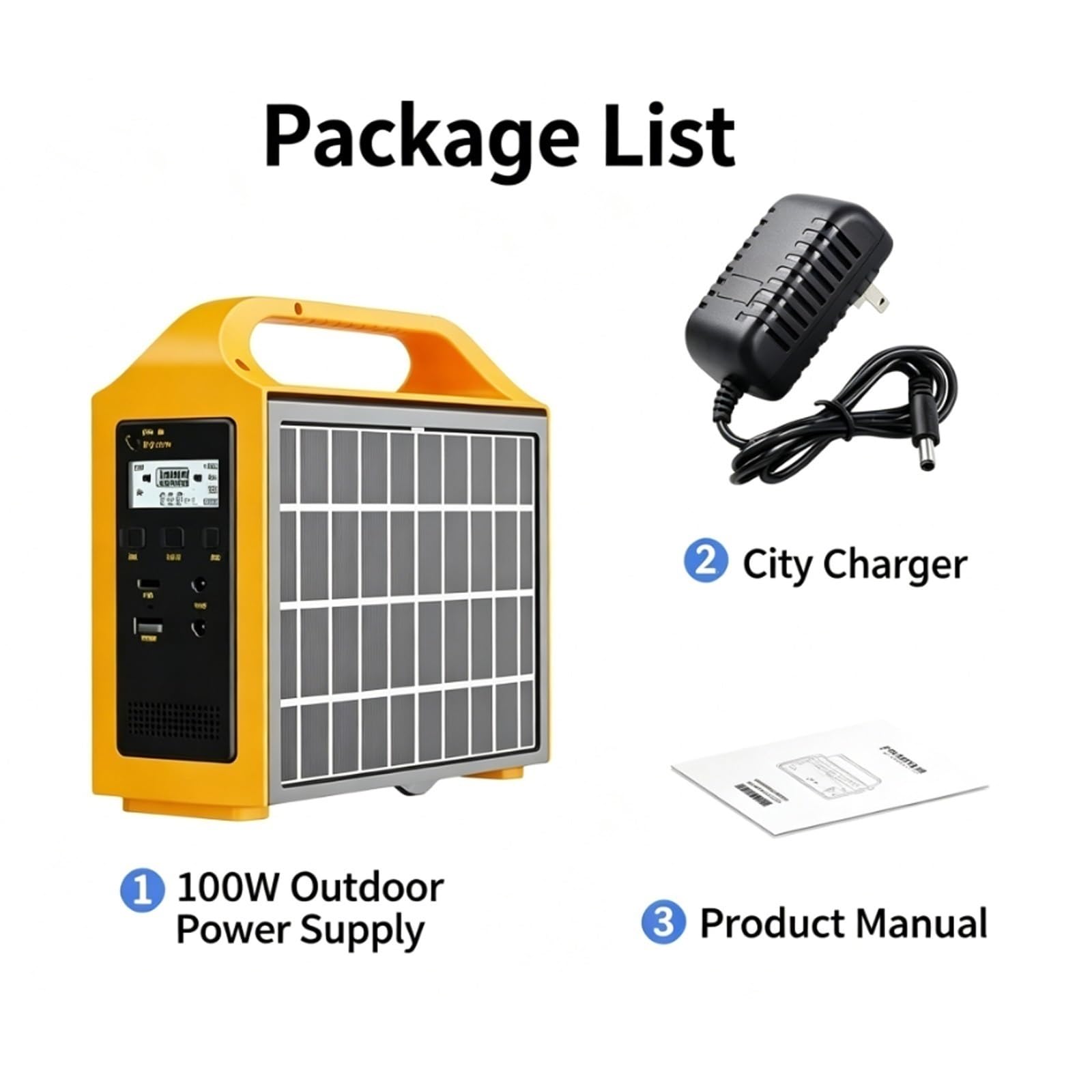 Generador Solar Portátil 100W con Panel Plegable Incorporado, Batería LiFePO4, Doble Voltaje 110V/220V, Fuente de Reserva Energética para Cortes de Luz y Viajes(110V)