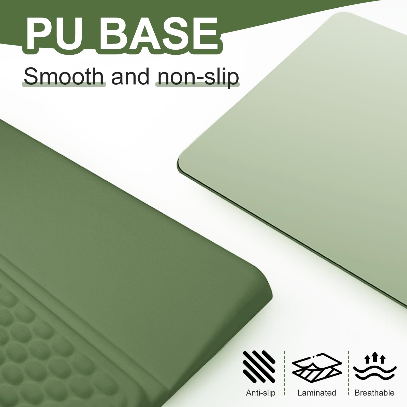 Reposamuñecas para teclado, espuma viscoelástica, reposamuñecas para escritorio con base antideslizante, muñeca y antebrazo, comodidad para aliviar el estrés, para el hogar y la oficina (verde