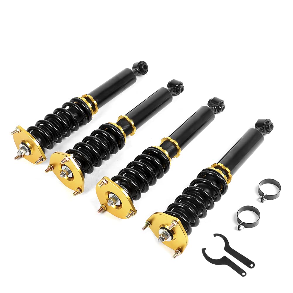 4 szt. Amortyzator Amortyzator Zestaw do Obniżania Zawieszenia Coilover Pasuje do Supra Base Hatchback 2D 3.0L 86-92 z regulacją Wysokości Regulowany Przód Tył w Zestawie a Jest to w Pełni