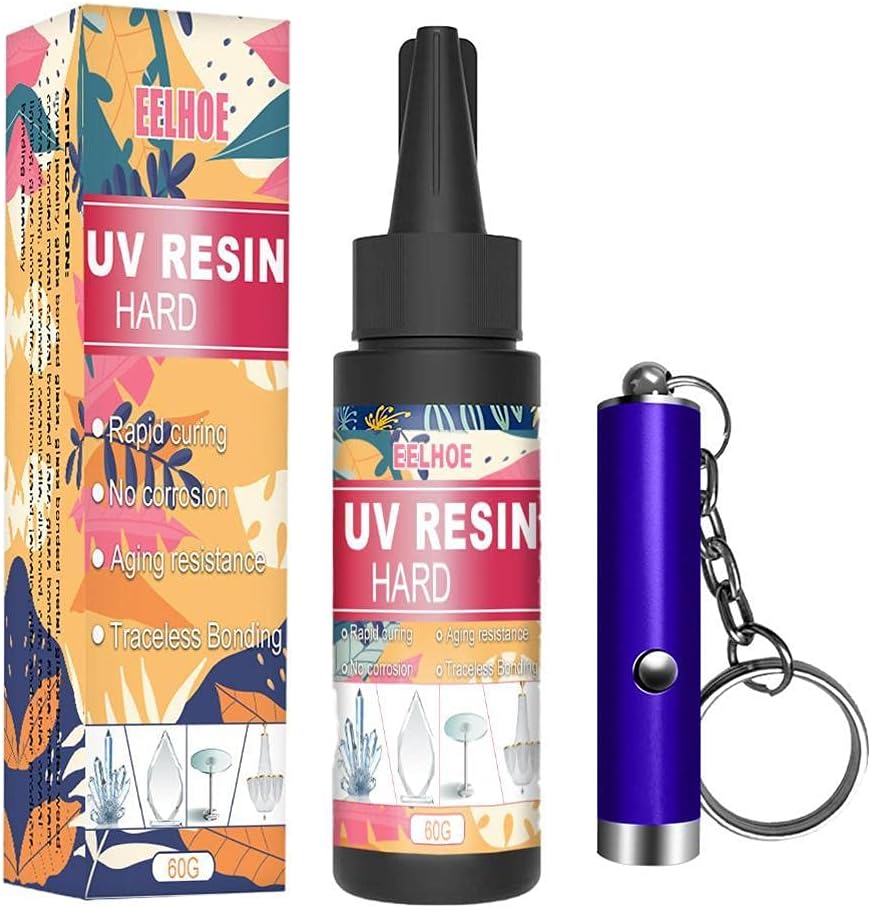 UV Resin Kit - 160g Crystal Clear Glue Resin for Jewelry Making, Transparent Solar Cure Sunlight Activated Resin for Resin Mold, Casting and Coating