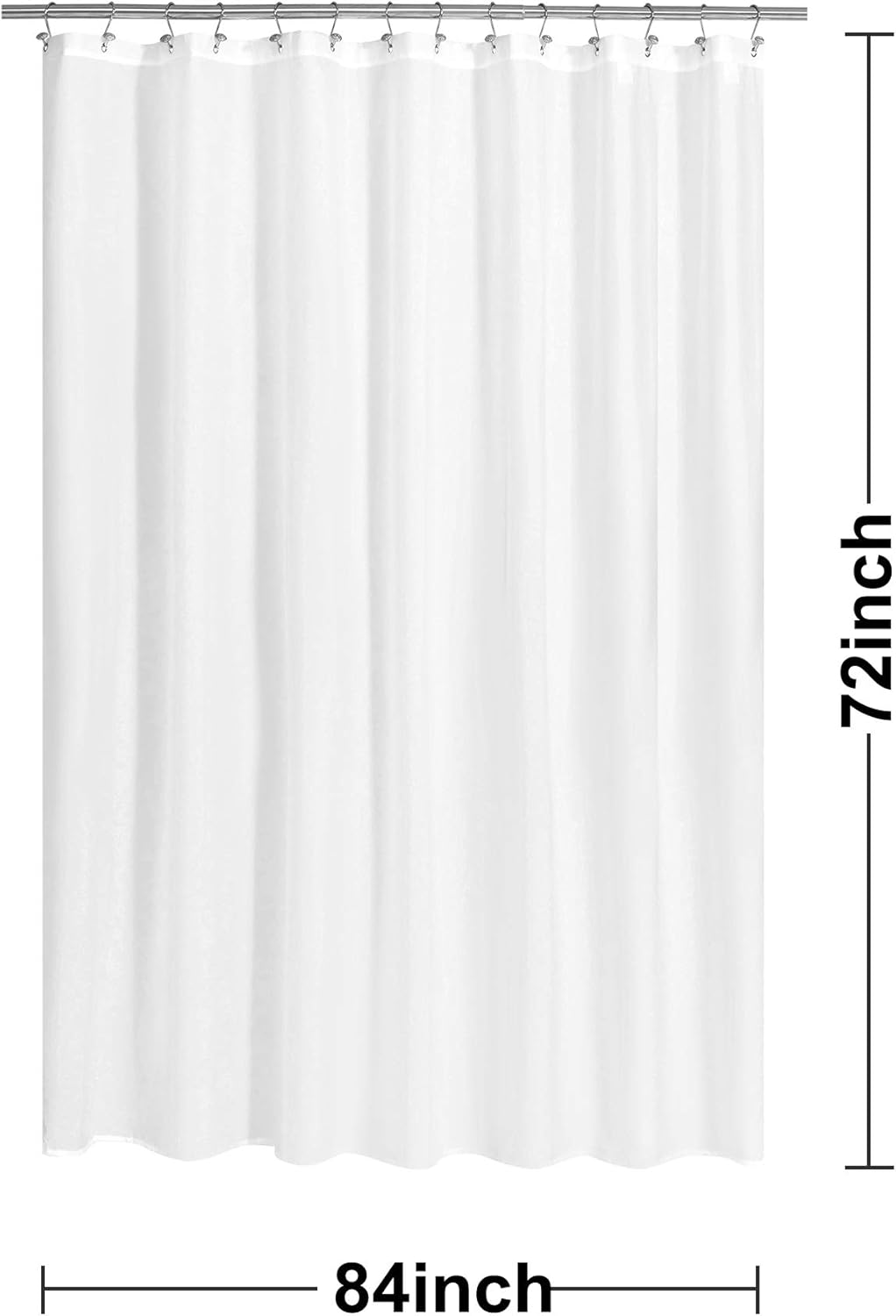 N&Y HOME Fabric Shower Curtain or Liner, Extra Wide, Hotel Quality, Washable, Water Resistant, Bathroom Curtains with Eyelets - Image 3