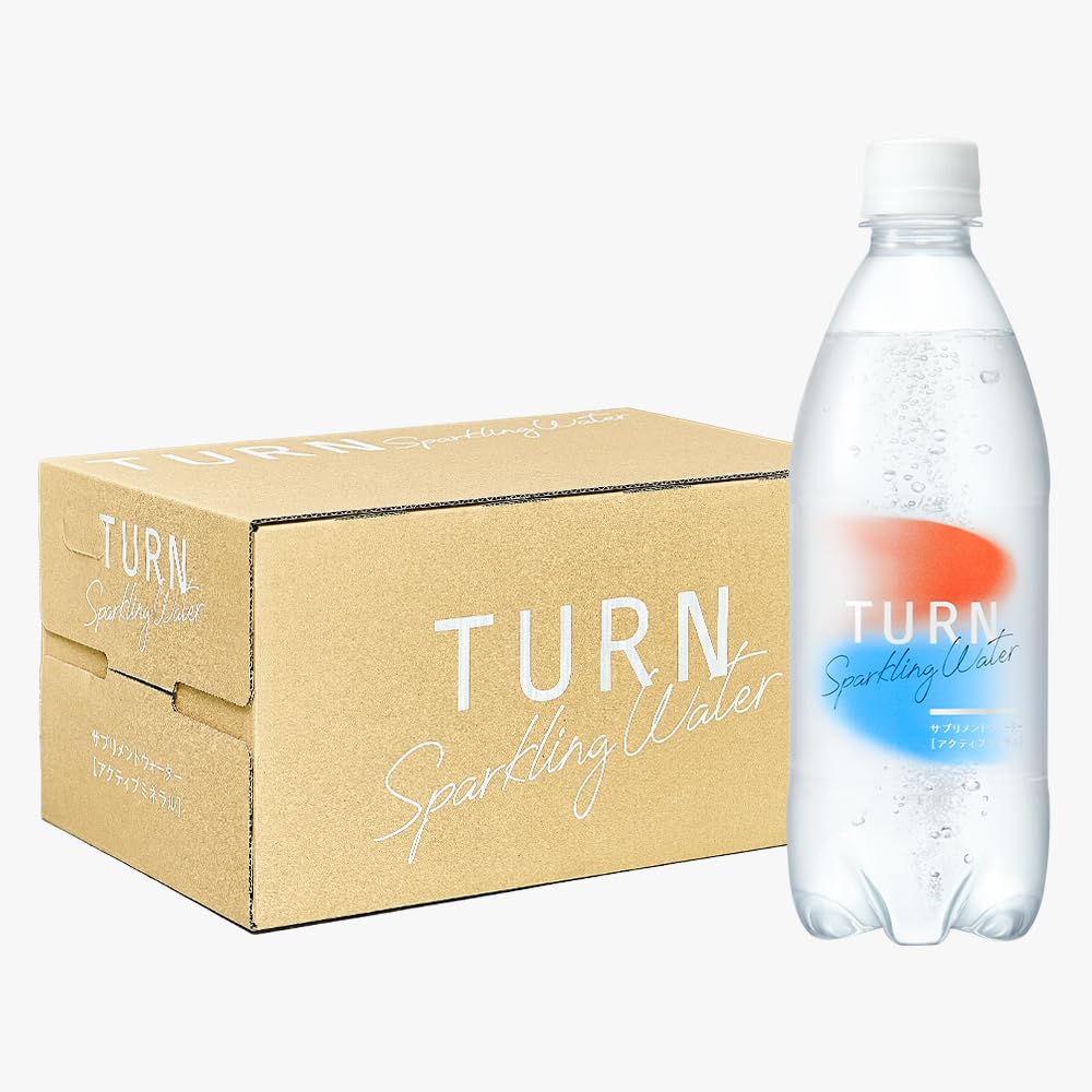 亜鉛入りの超硬水ミネラル炭酸水。TURNサプリメントウォーター 500ml×24…