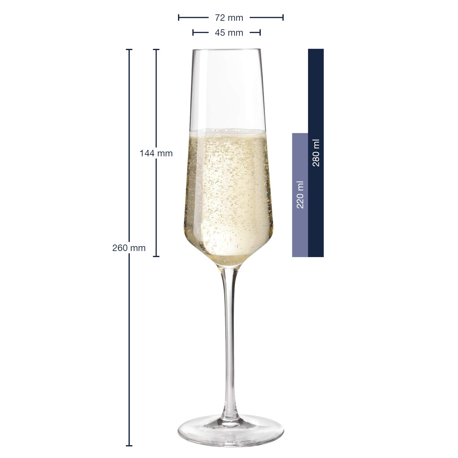 Leonardo Puccini 069525 Lot de 12 verres à vin blanc, vin rouge et champagne lavables au lave-vaisselle