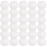 30 Pack 12 Inch Paper Lanterns Decorative, White Chinese Lanterns, Hanging Round Paper Lanterns Lamp for Birthday, Wedding, Christmas, Bridal, Home Decor, Party Decoration Chiness Style
