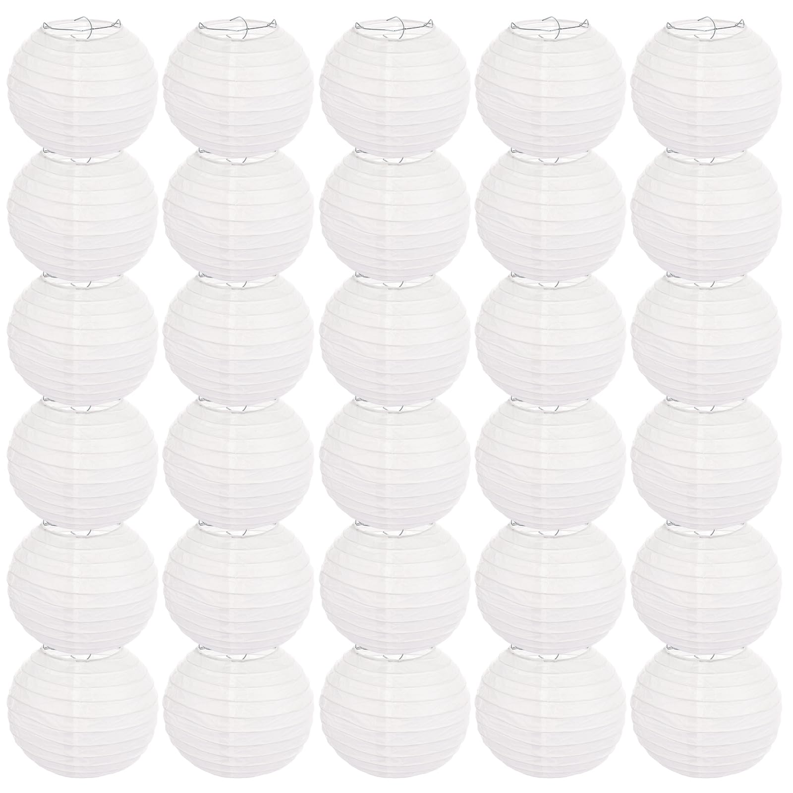 Confezione da 30 lanterne di carta bianche decorative da 30 cm, rotonde da appendere, per compleanni, matrimoni, Natale, sposa, decorazione per la casa, decorazione per feste, stile cinese
