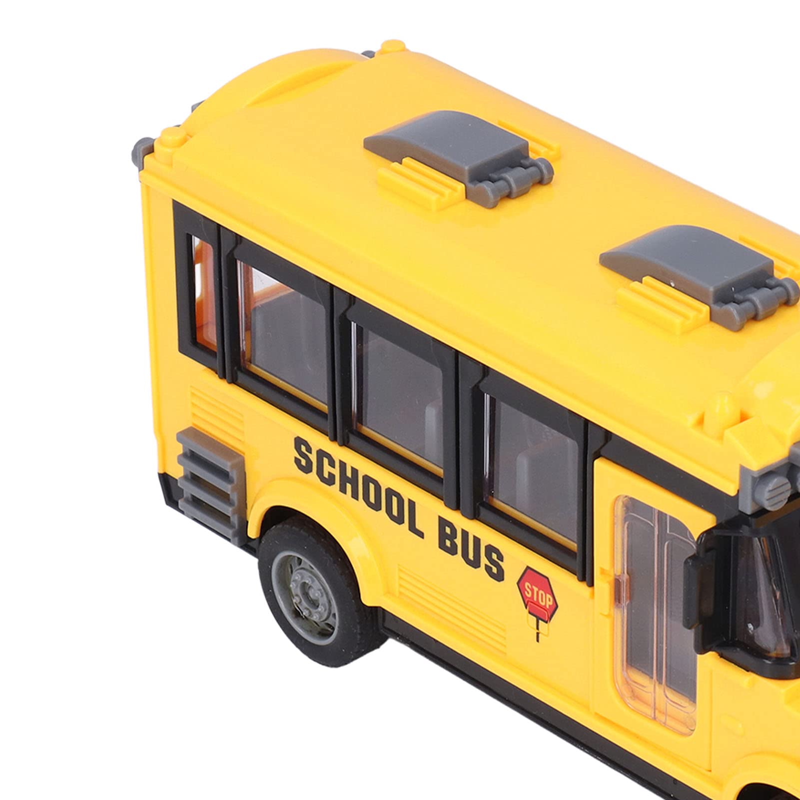 Scuolabus giocattolo, auto telecomandata scala 1/30 con luci anteriori e carrozzeria, apertura manuale porta cabina destra, veicolo giocattolo per bambini e collezionisti adulti