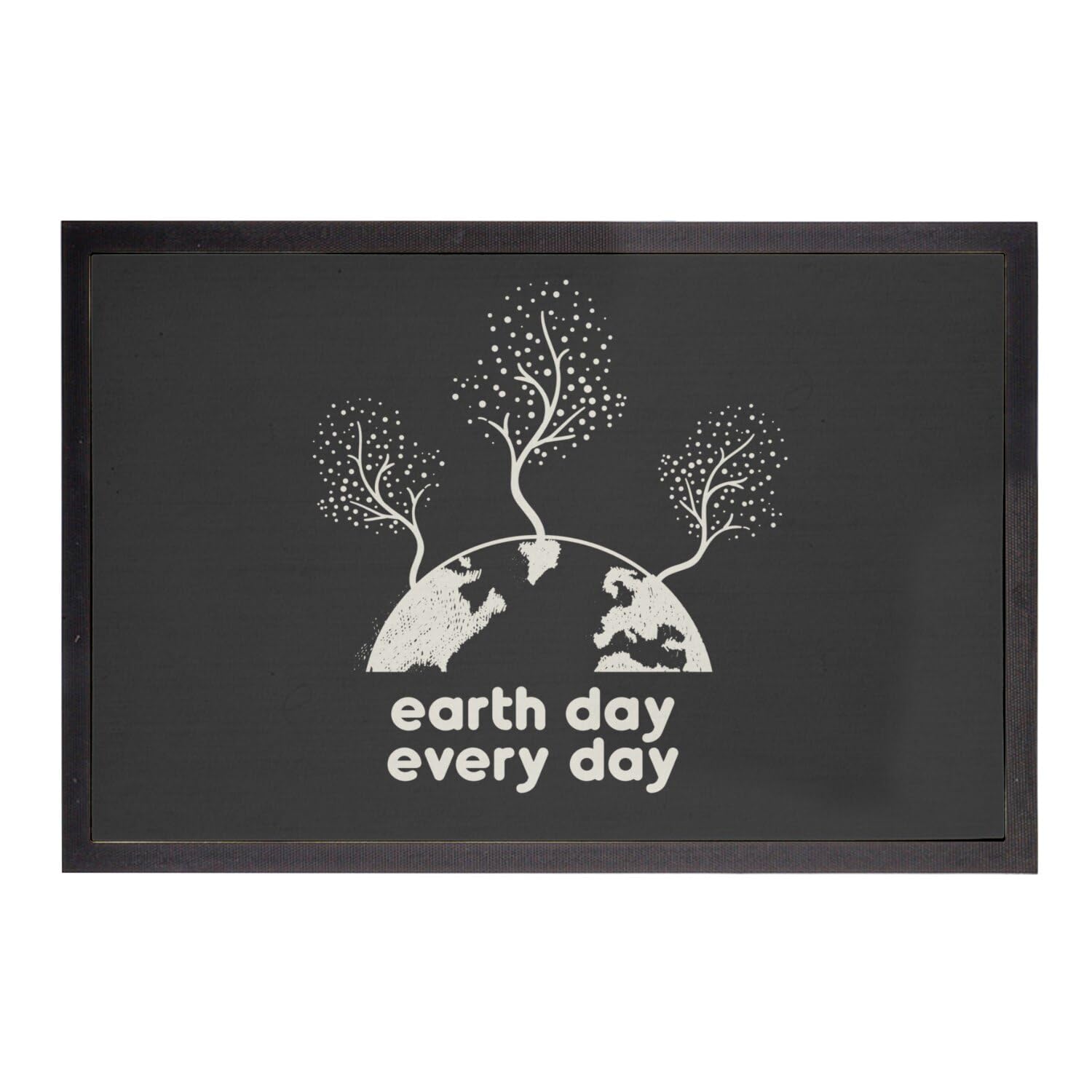 Paillasson noir Earth Day 60x40cm tapis d'entrée écologique pour maison écoresponsable