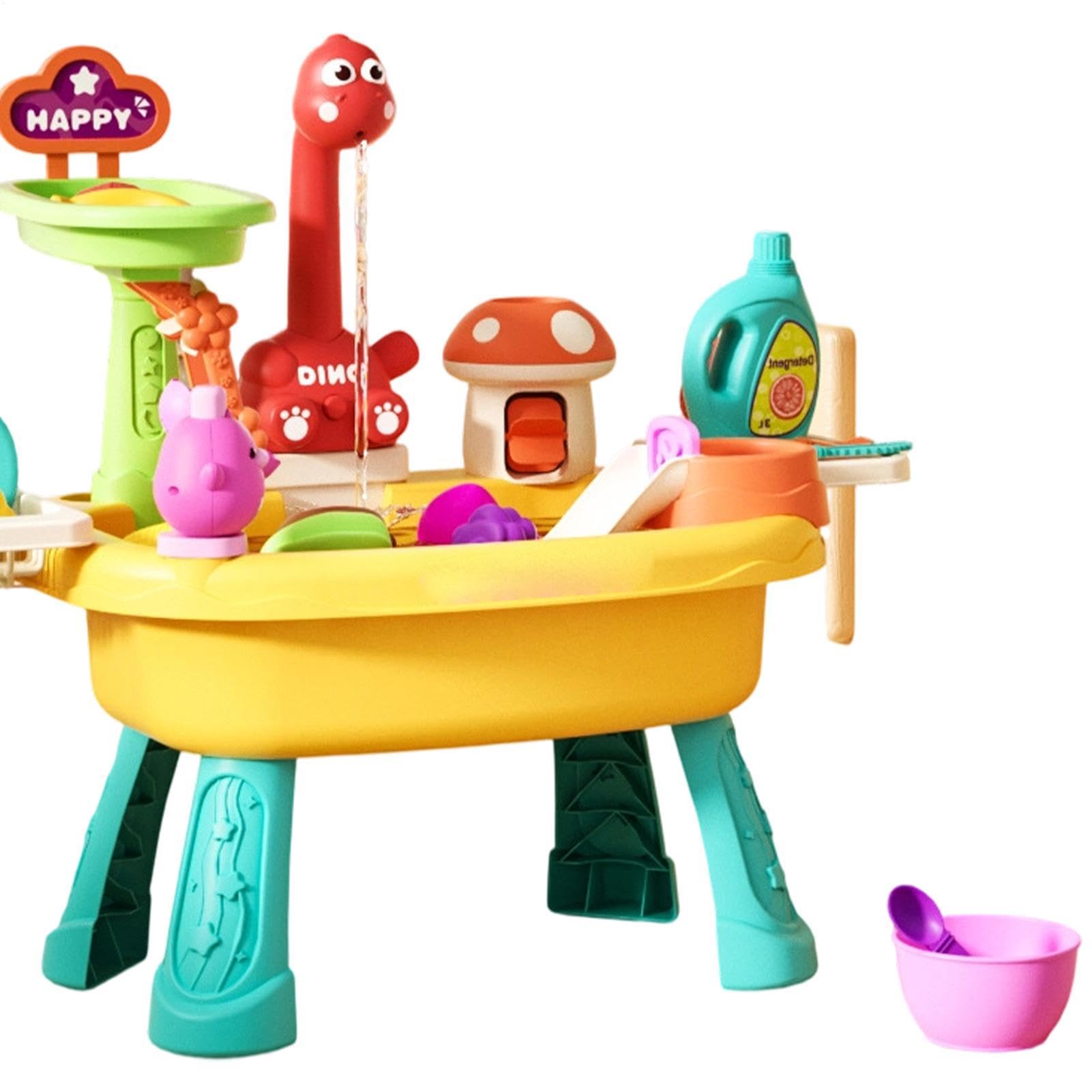 Mesa de agua para con grifo, juego de cena dinosaurio lindo