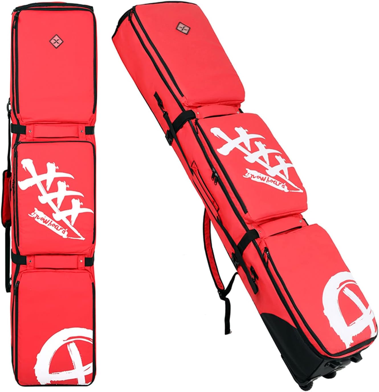 Single/Double Snowboard Bag fits 2 Sets of Skis, Large
