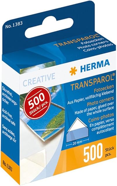 HERMA 1383 Photo Corner (Pack of 500) Clear/White