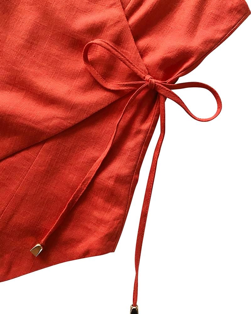 CHICME Summer Sets for Women 2 Piece Outfits Wrap V Neck Sleeveless Tank and Shorts Set Casual Outfits for Women - Image 6