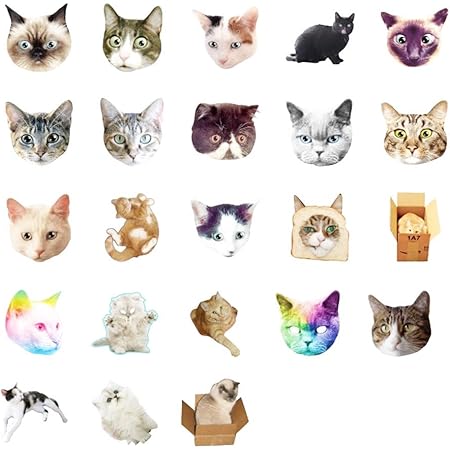Amazon Co Jp Za Bi ザ ビ シール フレークシール ステッカー 猫 ねこの顔 色んなネコ 100枚 予備 大容量 スケジュール 手帳 アルバム デコ 手紙 カレンダー おしゃれ かわいい シール色んな猫の写メ 文房具 オフィス用品