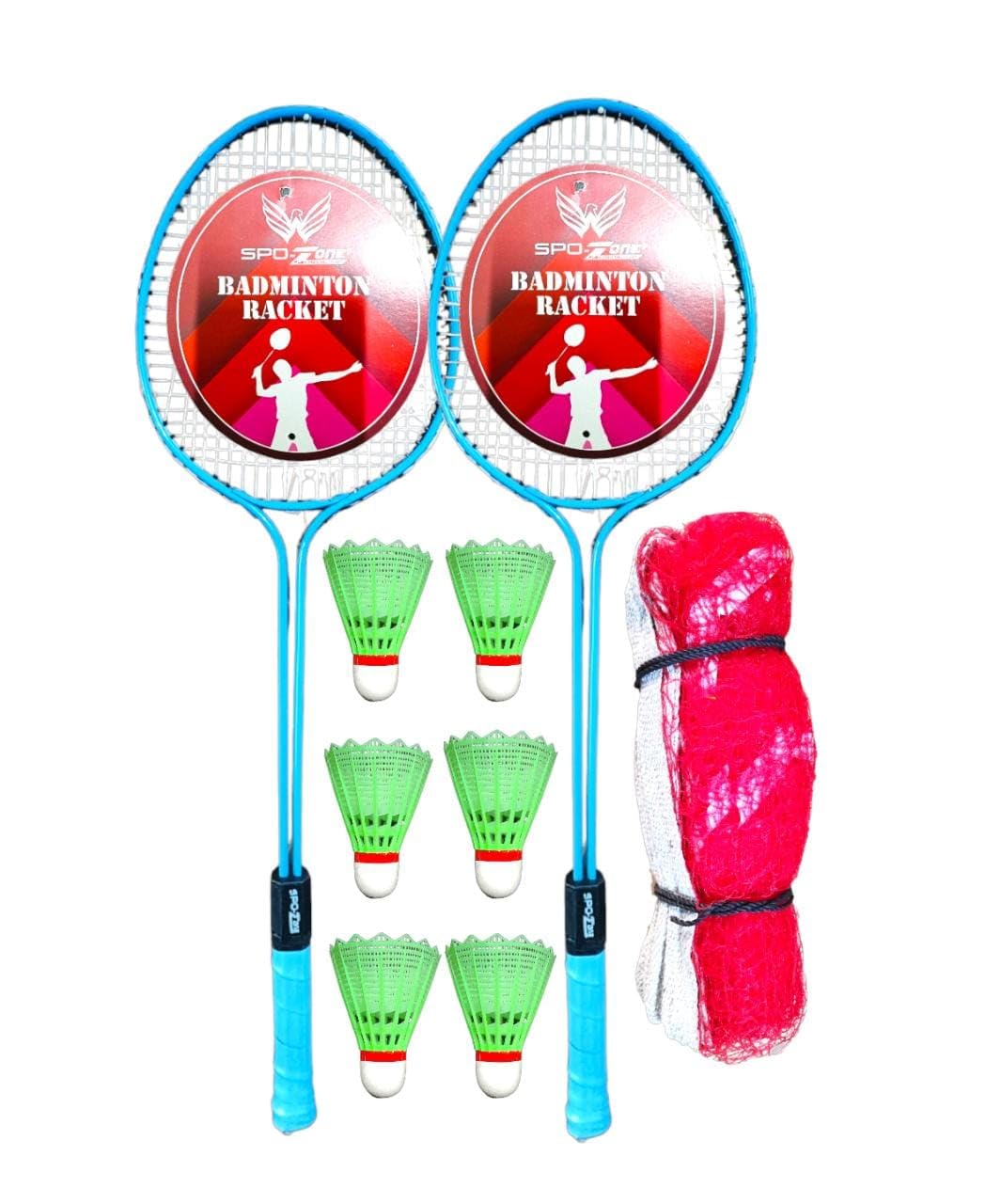 Double Shaft Badminton-Racket, Set of 2 Combo with 6 Pieces Plastic Shuttlecocks with Badminton Net (B0CV5R8W2Z) Amazon Price History, Amazon Price Tracker