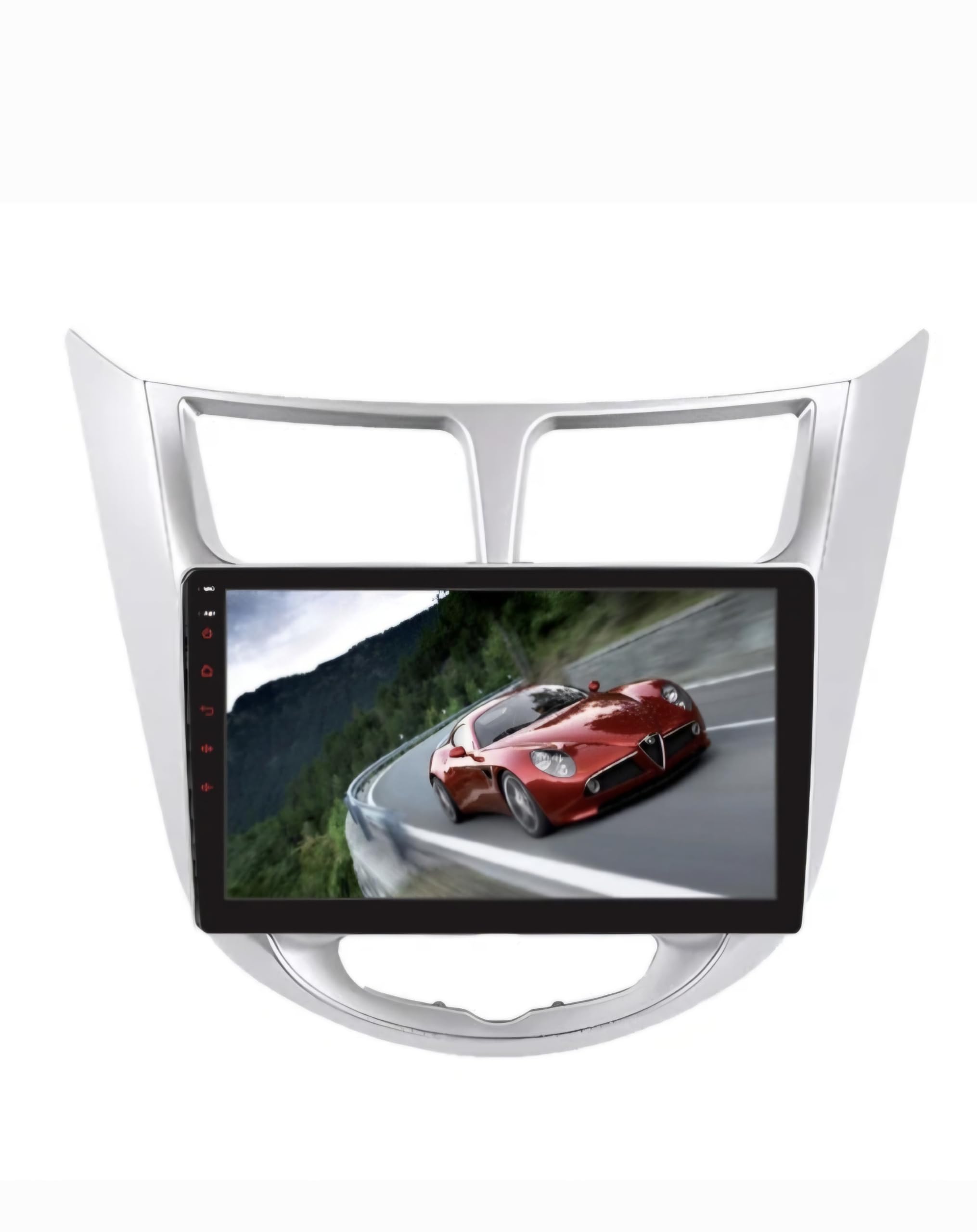 SmartOne Android 9" Inch Car Stereo,Bluetooth, WiFi, Mirror-link, USB, Apple Carplay, FMRadio, <2+32Gb> for Hyundai Solaris Accent Verna 2010-2016 with Rear Camera