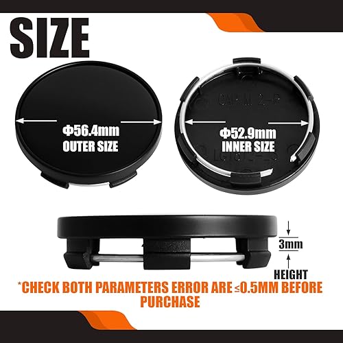 Miniatura 69 de TMS - Tapones centrales de rueda de 2.7 pulgadas para BMW Serie 3, 4, Serie 5, Serie X, Serires Z, Series 3613 6783 536, paquete de 4