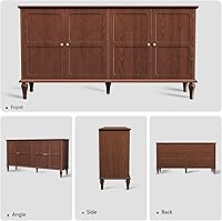 Vista 7 de ARTPOWER Sideboard Buffet Cabinet with Storage, 58'' Mid-Century Modern Storage Cabinet with 4 Doors and Adjustable Shelves, Accent Style Sideboard
