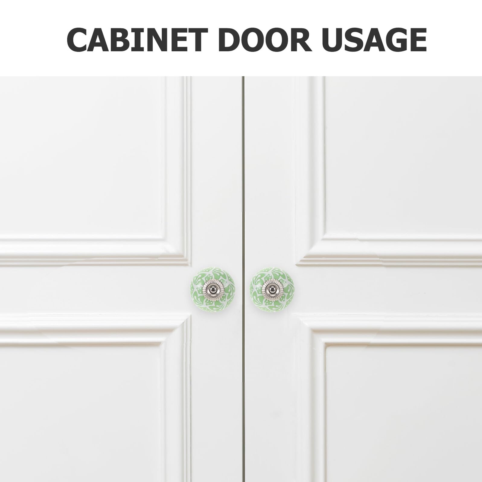 Gadpiparty 10 Manopole per Mobili in Ceramica Verde Rotonde da 1,6" con Viti, Pomelli per Cassetti e Armadi, Maniglie per Cucina e Camera da Letto, Installazione Rapida, Design Decorativo