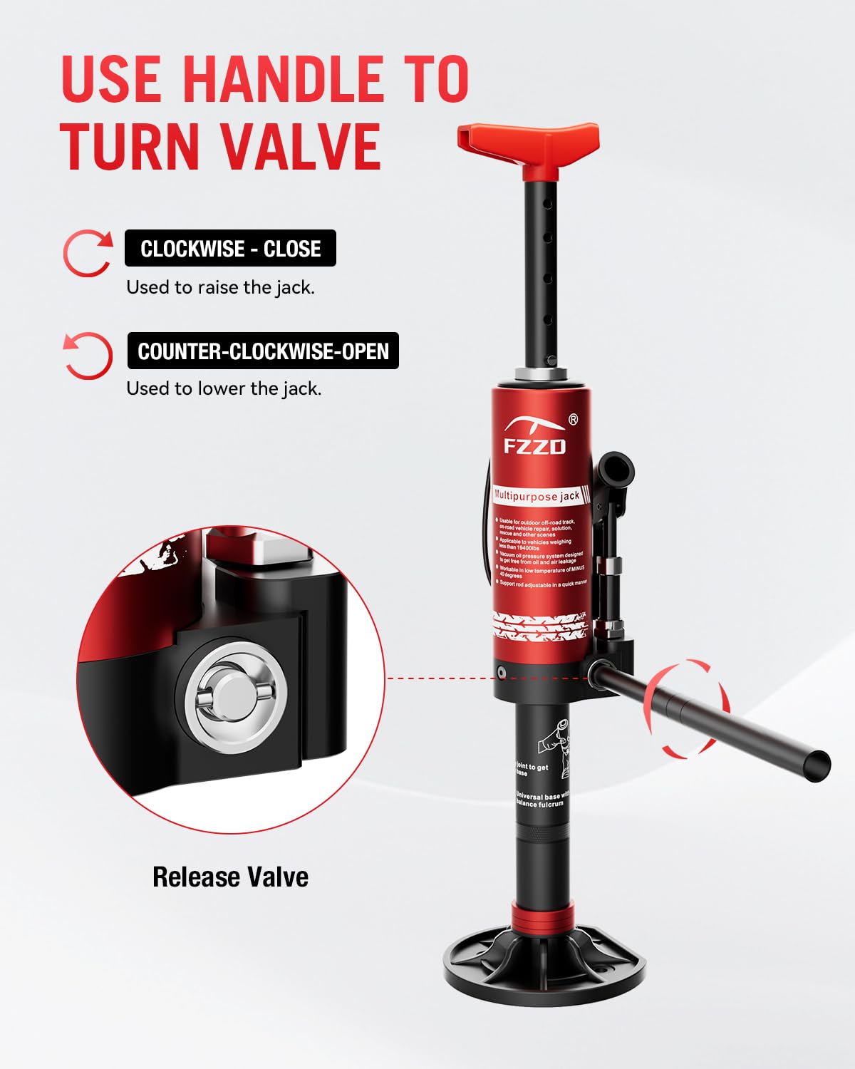 Martinetto idraulico portatile con ascensore Mate, 4x4 Off Road Jack per