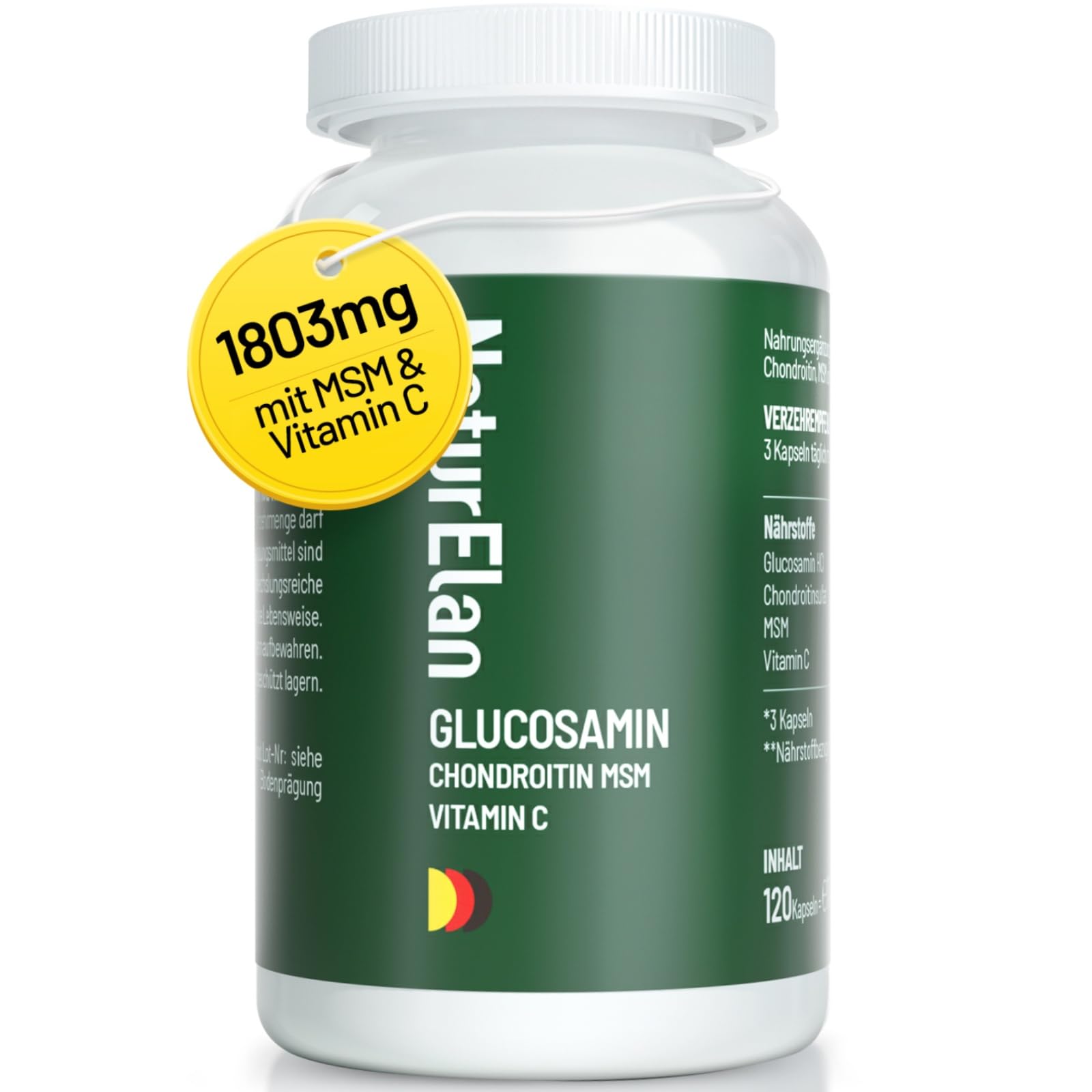 Glucosamin & Chondroitin Kapseln – Hochdosiert, 180 Stück, Für Gesunde Gelenke!